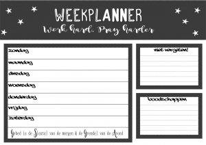 planning voor de week 