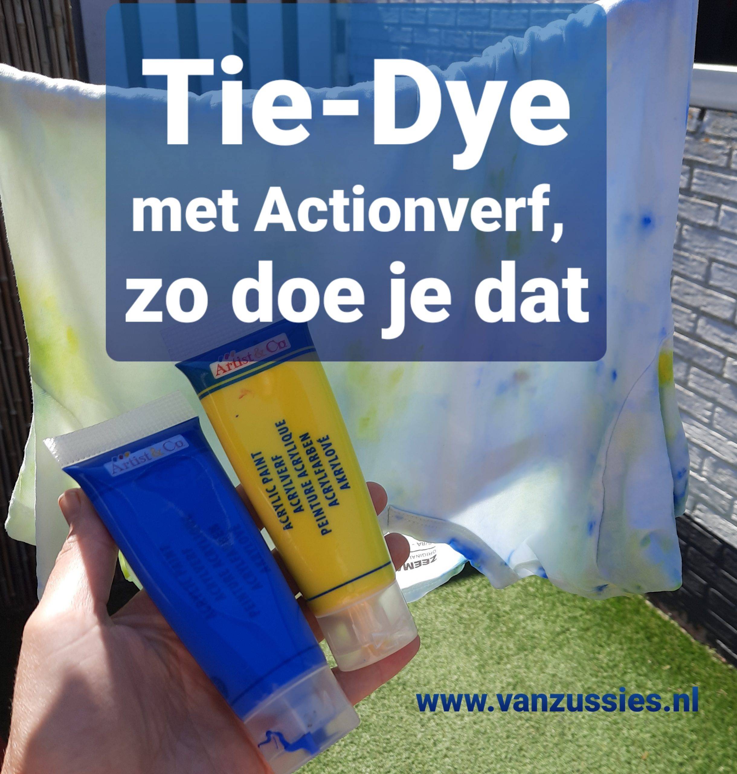 vervormen Tips kans Tie-Dye shirt maken met Action verf! Een snelle how-to! - VanZussies