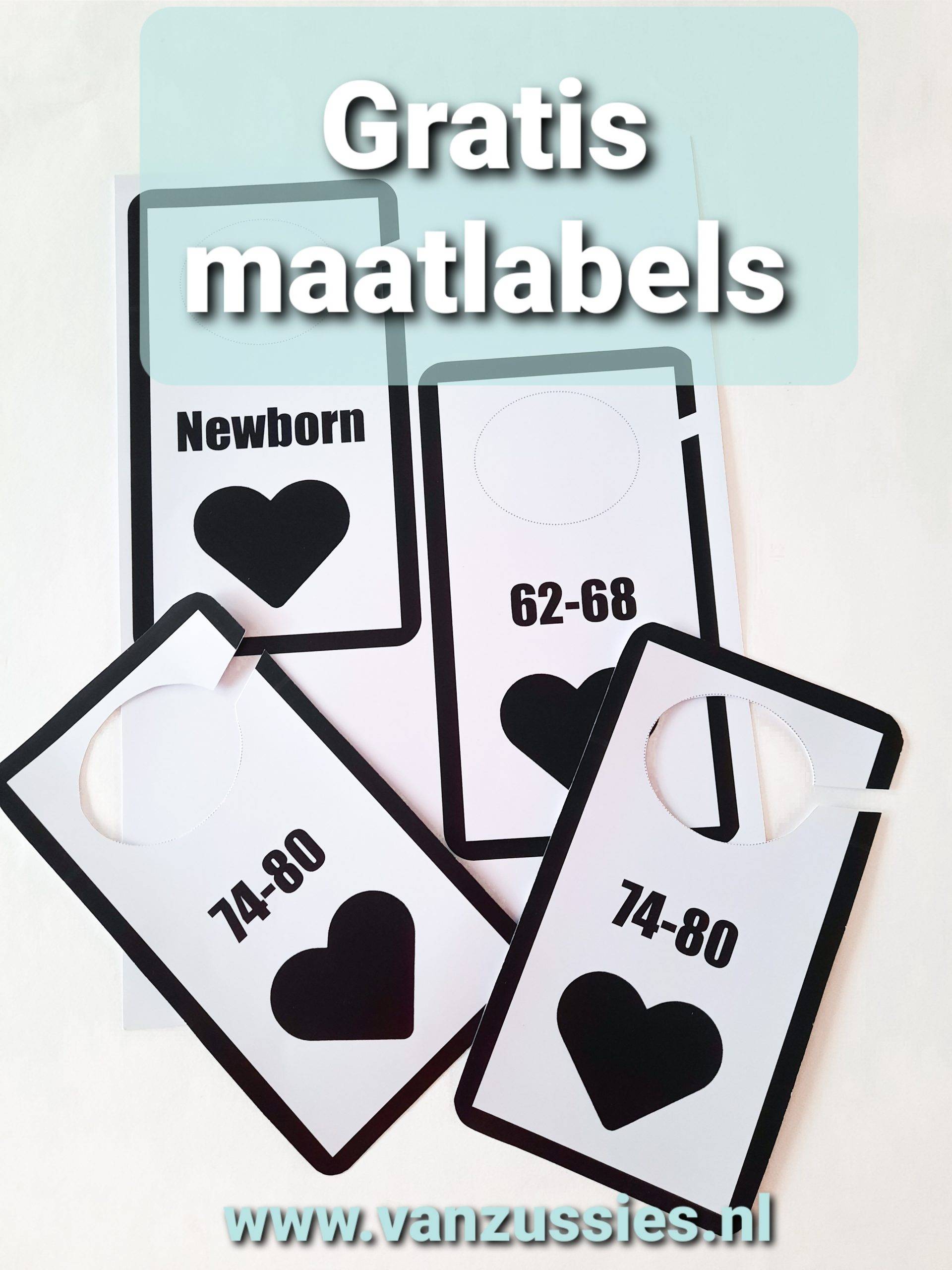 maatlabels voor baby