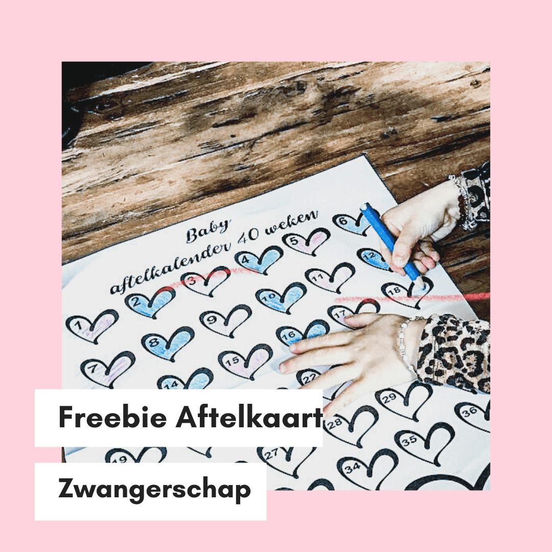 Hoera zwanger Aftelkaart voor kids! Download nu| Freebie