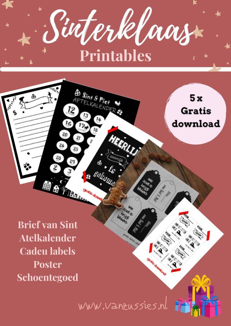 5 gratis printables voor Sinterklaas!